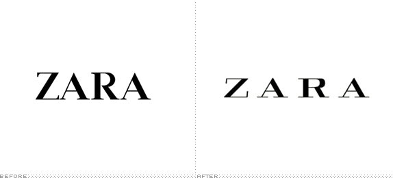 Zara Logo, Before and After