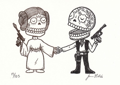 mexican day of dead art. Star Wars meets Mexican Day of