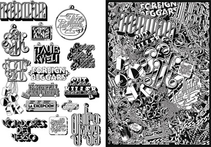 Alex Trochut: Customized 70s typefaces to promote the Cultura Urbana Hip Hop Festival, commissioned by Inocuo The Sign
