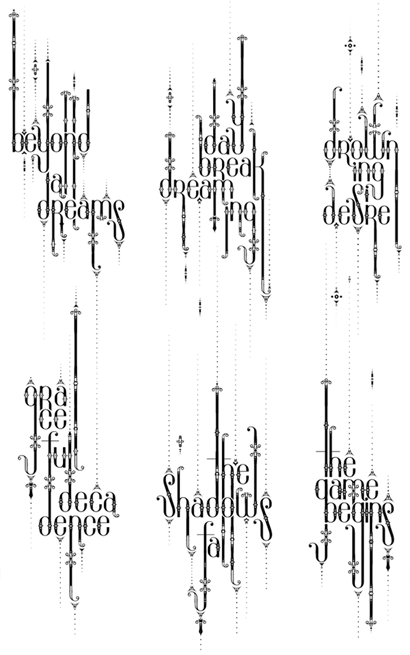 Lettering for Spring-Summer 2006 catalog of fashion store Pull and Bear.