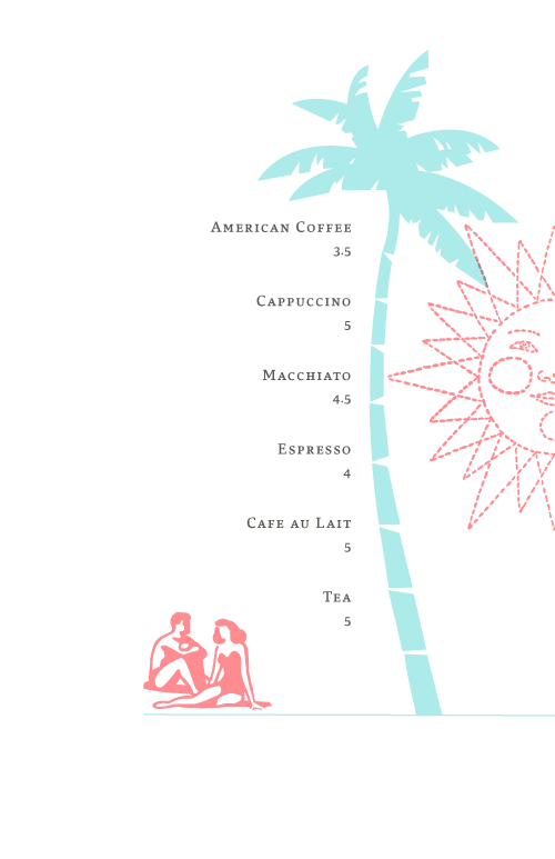 Continental Miami menu by de Vicq Design