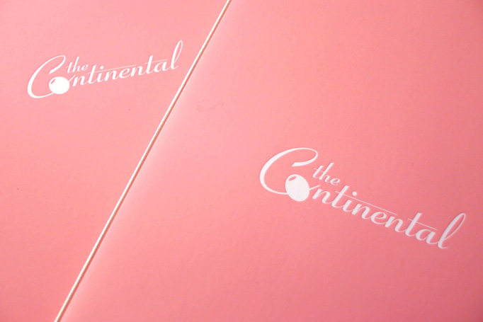 Continental Miami menu by de Vicq Design