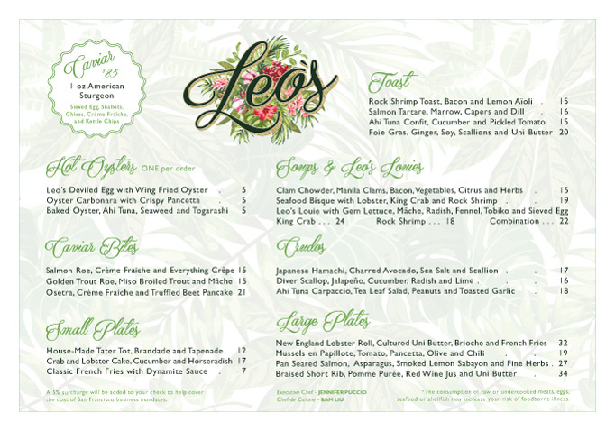 Leo's Oyster Bar done In-house by Jake Mogelson