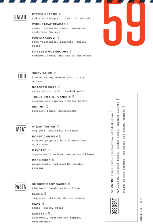 Roustabout Menu by Might & Main