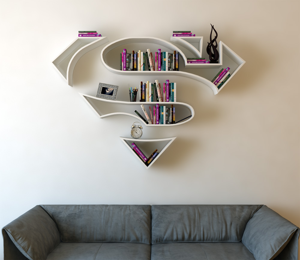Superhero Logo Bookshelves
