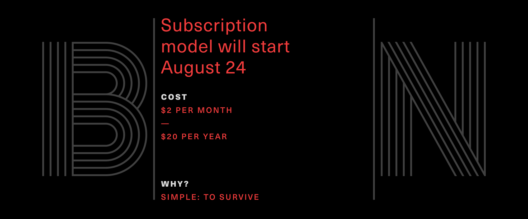 Brand New will Shift to Subscription Model
