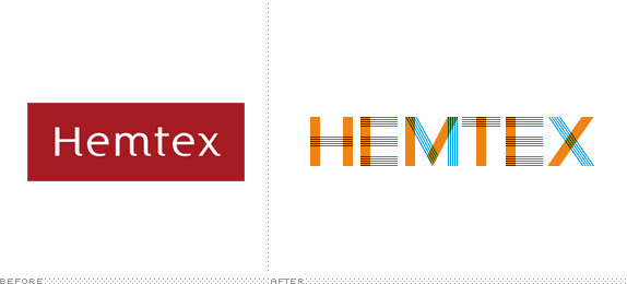 Hemtex One Logo, Before and After