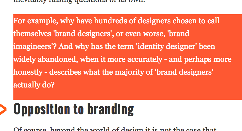 "Identity Designers" Vs. "Brand Designers"