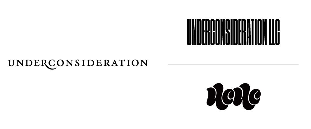 New Logos for UnderConsideration done In-house and Mark Caneso