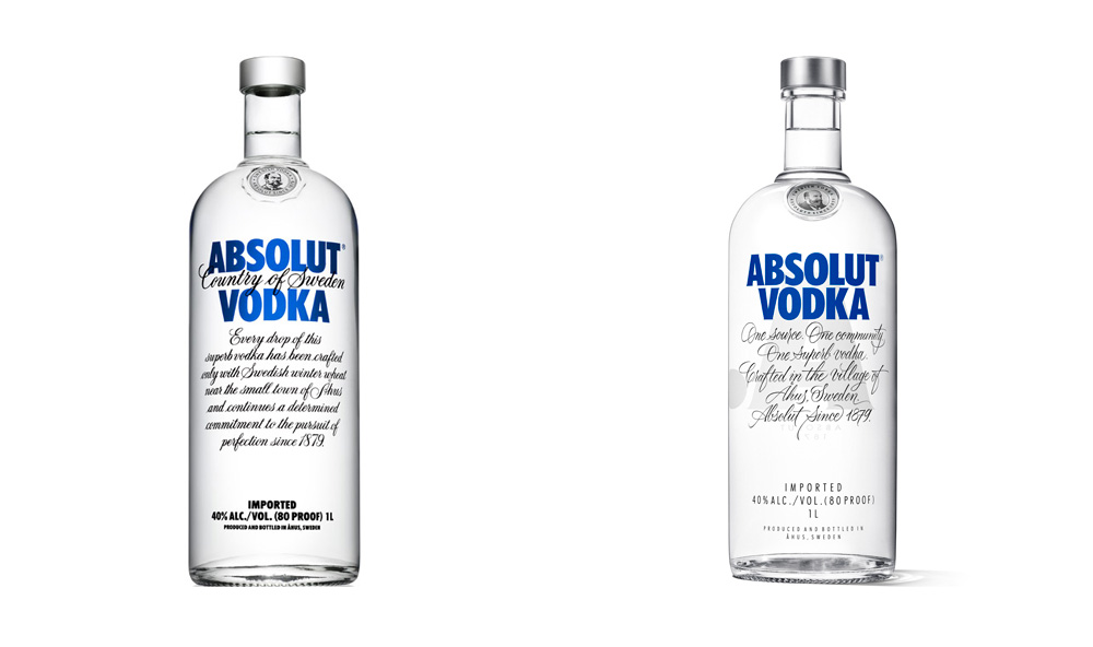 New Packaging for Absolut Vodka by The Brand Union