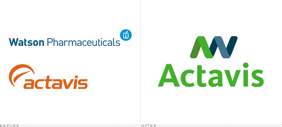 Actavis Logo, Before and After