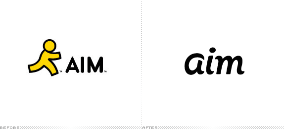 AIM Logo, Before and After