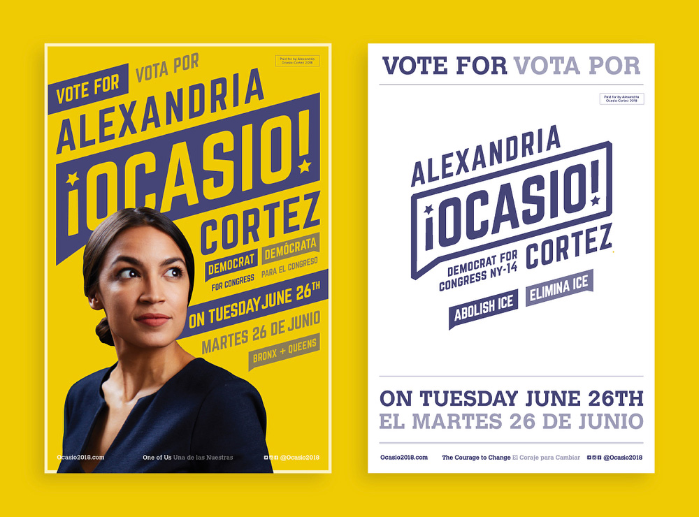 New Logo and Identity for Alexandria Ocasio-Cortez 2018 Campaign by Tandem