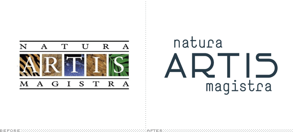 Artis Natura Magistra Logo, Before and After