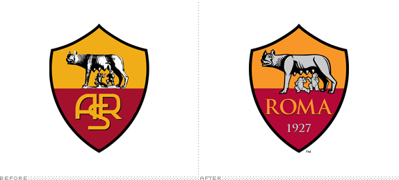 AS Roma Logo, Before and After
