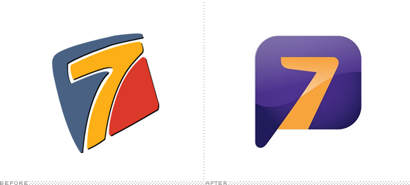 Azteca 7 Logo, Before and After
