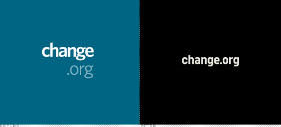 Change.org Logo, Before and After