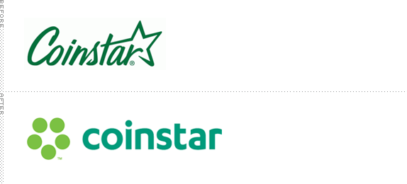 Coinstar Logo, Before and After