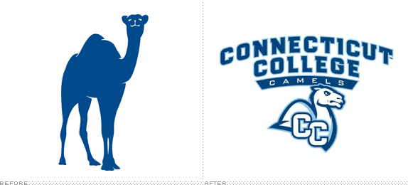 Connecticut College Camels Logo, Before and After