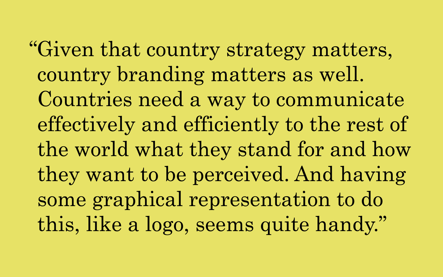 Do Countries Need Logos?