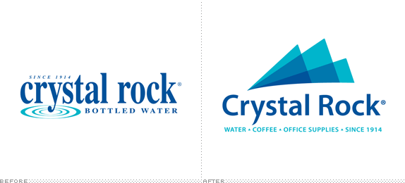 Crystal Rock Logo, Before and After
