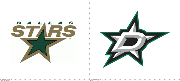 Dallas Stars Logo, Before and After