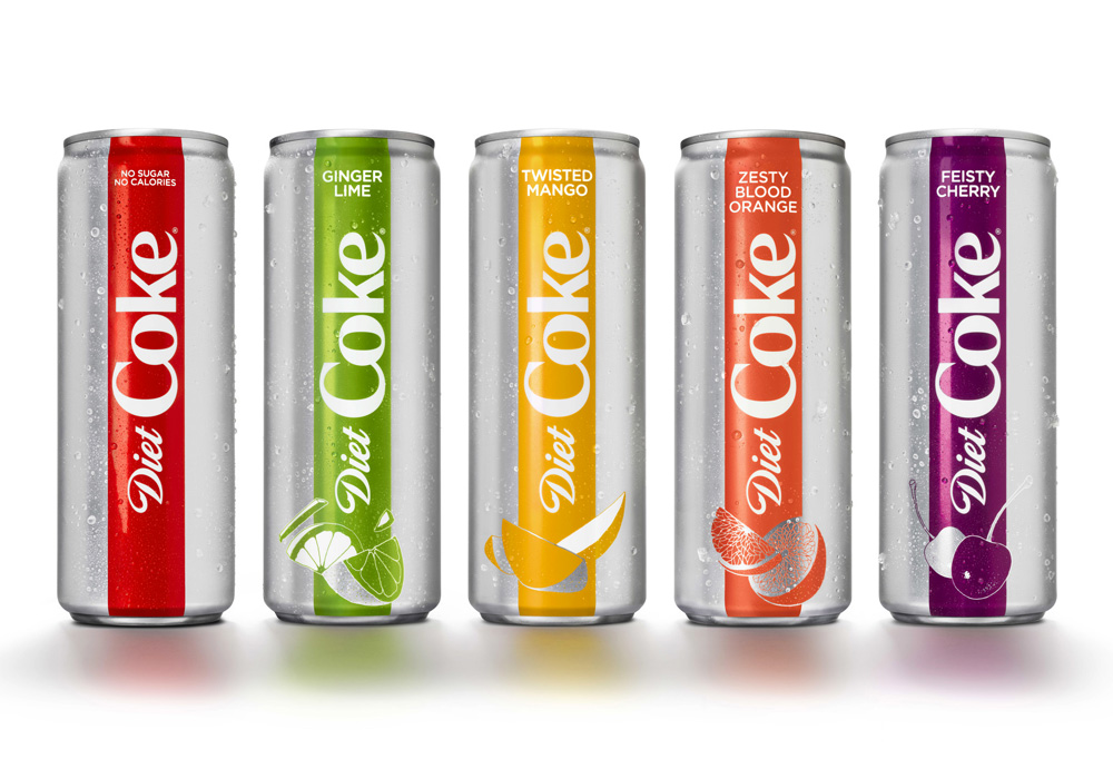 New Logo and Packaging for Diet Coke done In-house in Collaboration with Kenyon Weston