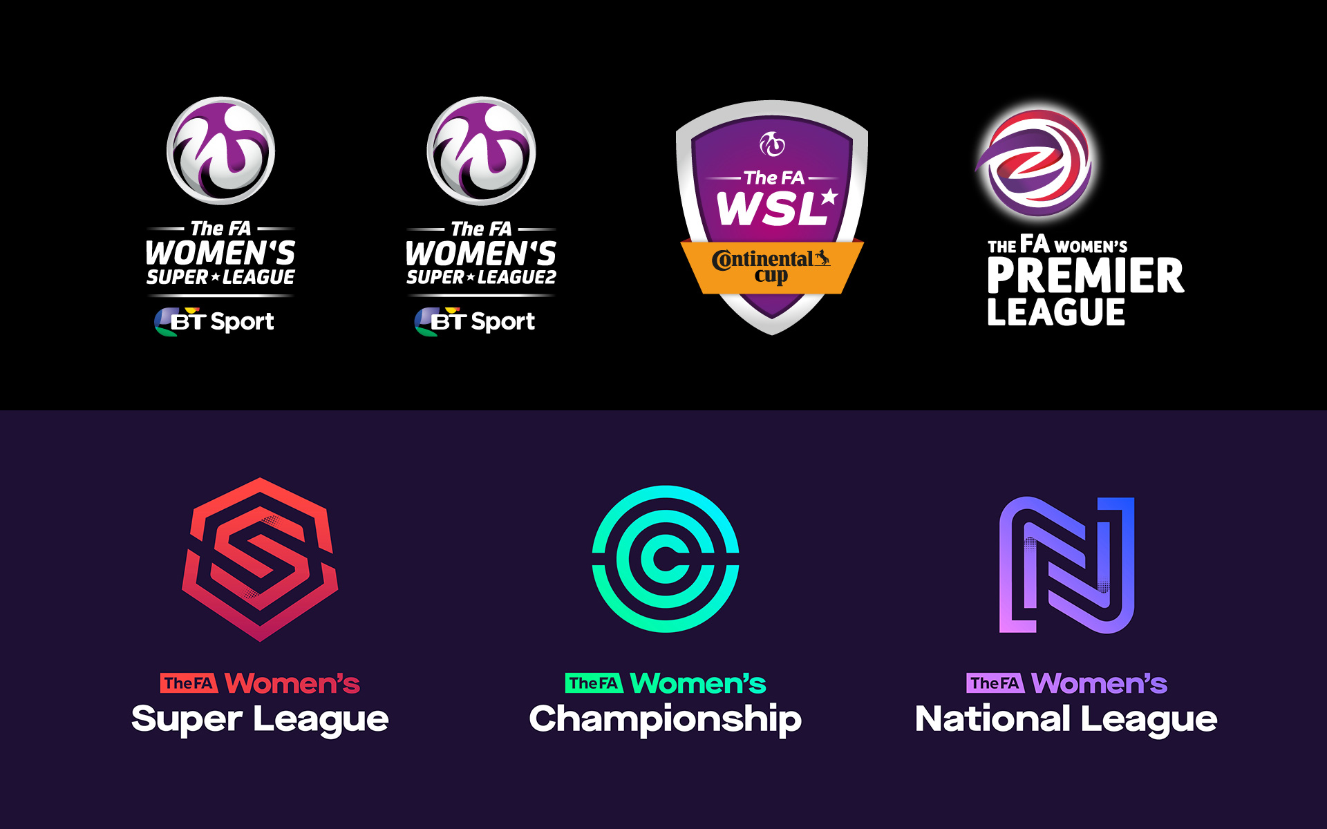 New Logos and Identity for FA Women's Leagues by Nomad