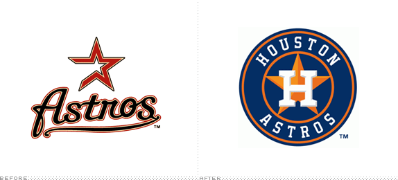 Houston Astros Logo, Before and After