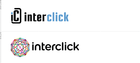 Interclick Logo, Before and After