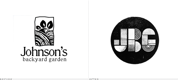 Johnson's Backyard Garden Logo, Before and After