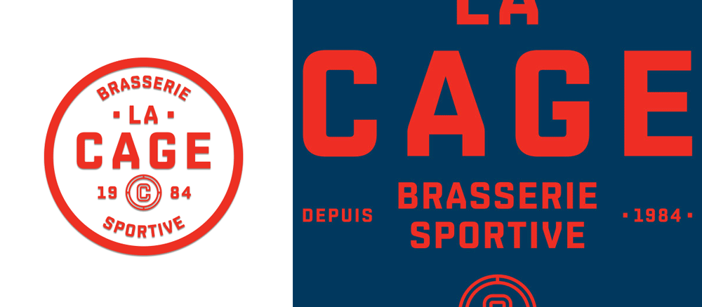 Brand New: New Logo and Identity for La Cage Brasserie Sportive by