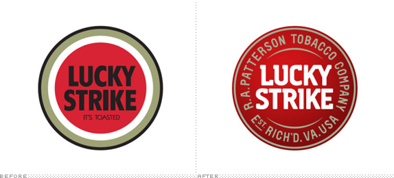 Lucky Strike Logo, Before and After