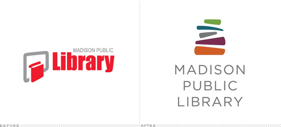 Madison Public Library Logo, Before and After