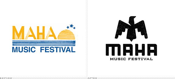 Maha Music Festival Logo, Before and After