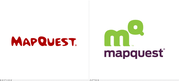 MapQuest Logo, Before and After