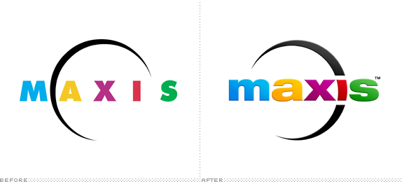 Maxis Logo, Before and After