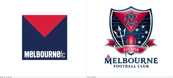 Melbourne FC Logo, Before and After