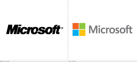 Microsoft Logo, Before and After