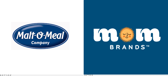 MOM Brands Logo, Before and After