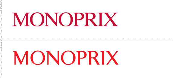 Monoprix Logo, Before and After