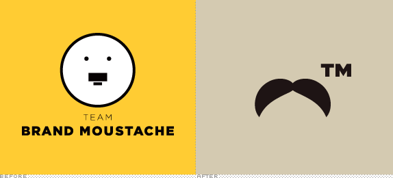 Team Brand Moustache Logo, Before and After