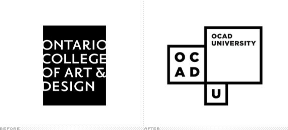 OCADU Logo, Before and After