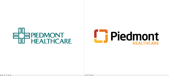 Piedmont Healthcare Logo, Before and After