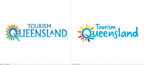 Tourism Queensland Logo, Before and After