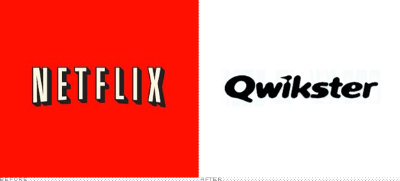 Qwikster Logo, Before and After