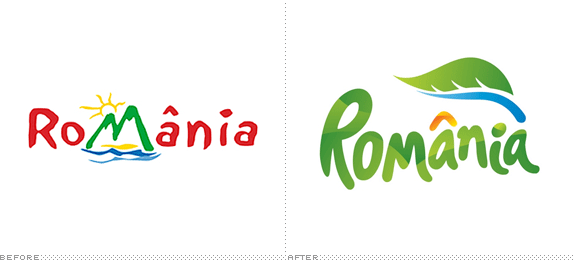 Romania Logo, Before and After