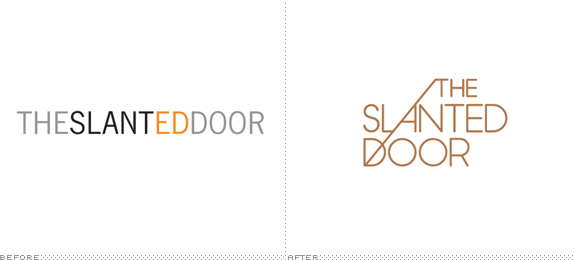 The Slanted Door Logo, Before and After