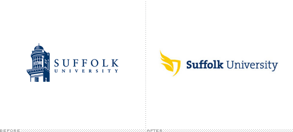 Suffolk University Logo, Before and After