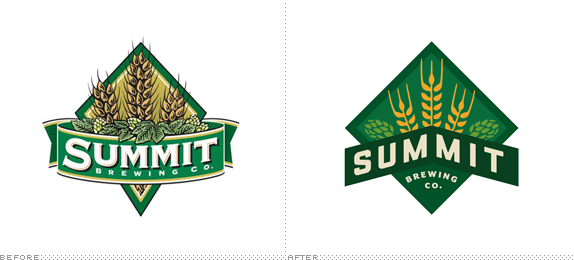 Summit Brewing Company Logo, Before and After